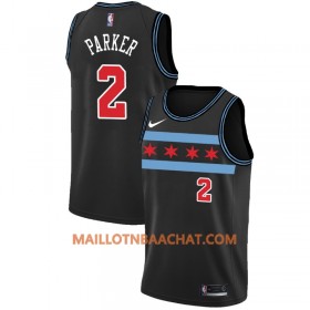 Maillot NBA Chicago Bulls Jabari Parker 2 2018-19 Nike City Edition Noir Swingman - Homme